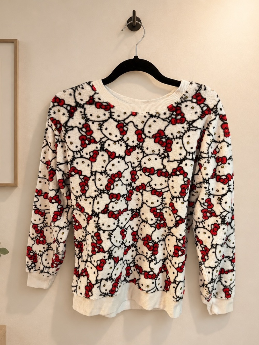 Hello Kitty Cream Pullover with Red and Black Details